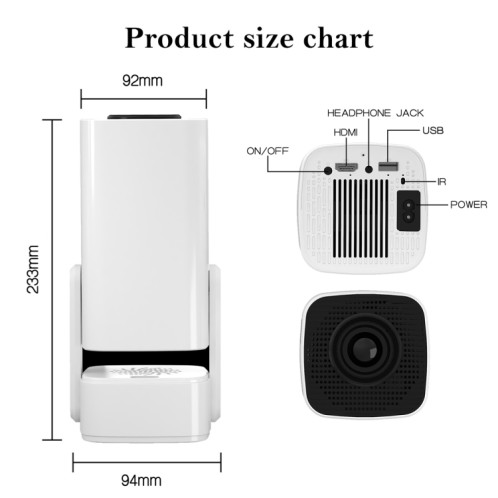 Projecteur WiFi domestique portable Y7S 720P Android 11 avec haut-parleur, CPU : RK3326 () SH502B1853-011